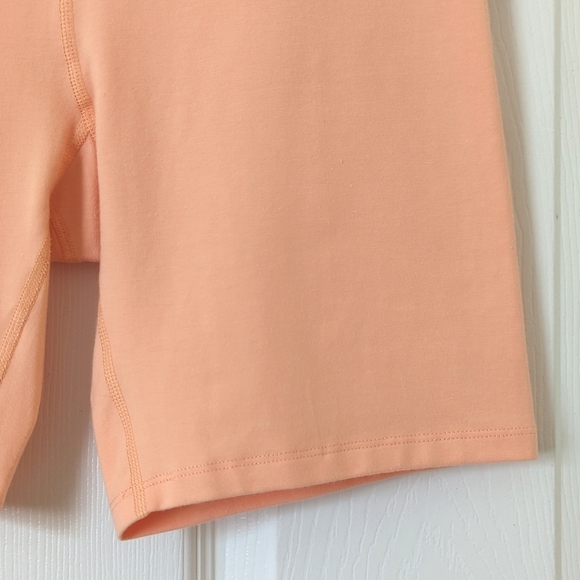 Champion Everyday Classic Cotton High Waisted Soft Bike Shorts Peach Orange M - Picture 8 of 11